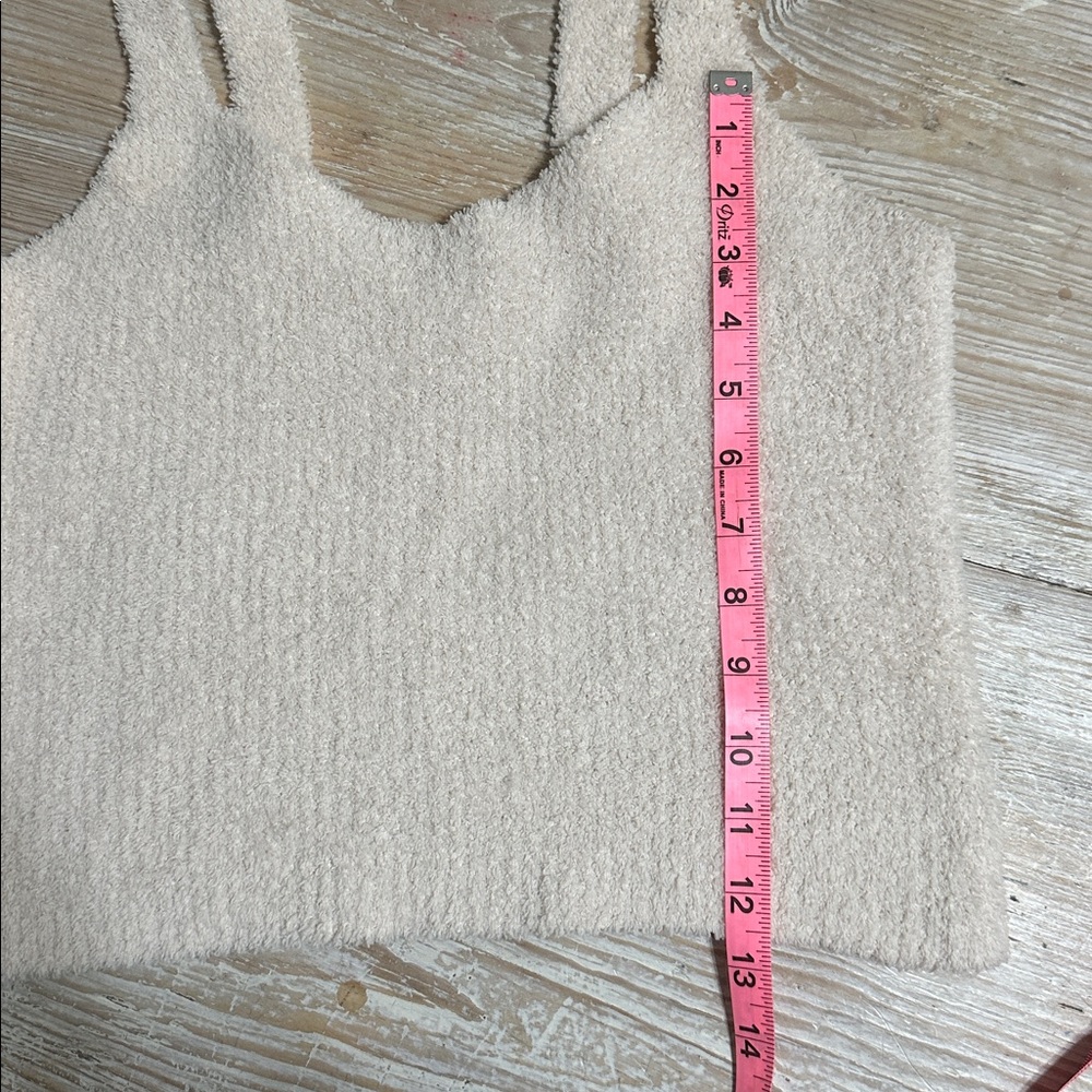 NATURAL LIFE Cream Cozy Up Soft Textured Knit Cropped Tank Top Neutral XL - Picture 6 of 6